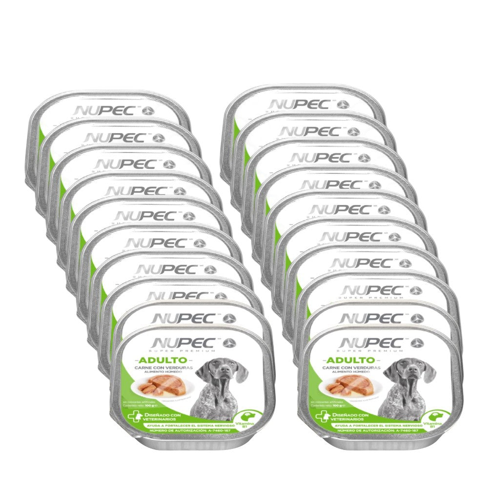 Nupec 20 Latas Alimento Húmedo para Perro Adulto 100 gr
