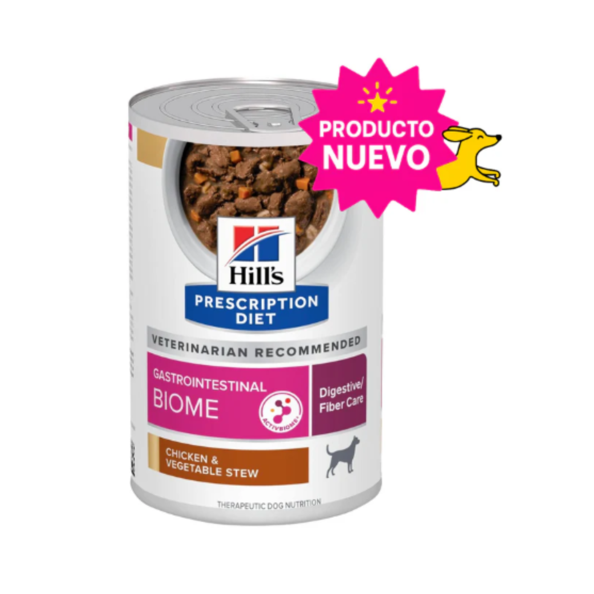 1 Lata Hill's Prescription Diet Alimento Húmedo para Perro Gastrointestinal Biome Digestive Fiber Care Chicken and Vegetable Stew 354 g
