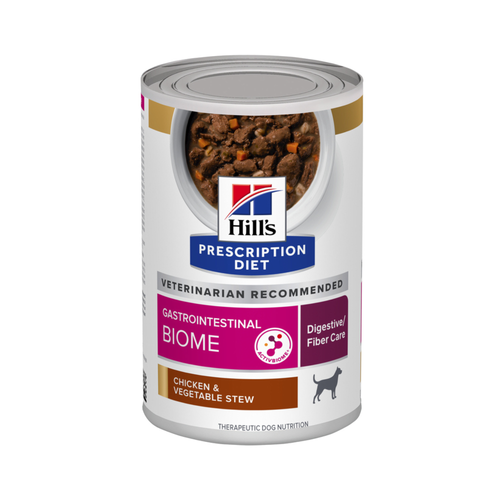 Caja de 12 latas Hill's Prescription Diet Gastrointestinal Biome estofado de pollo y vegetales para perro 354 g