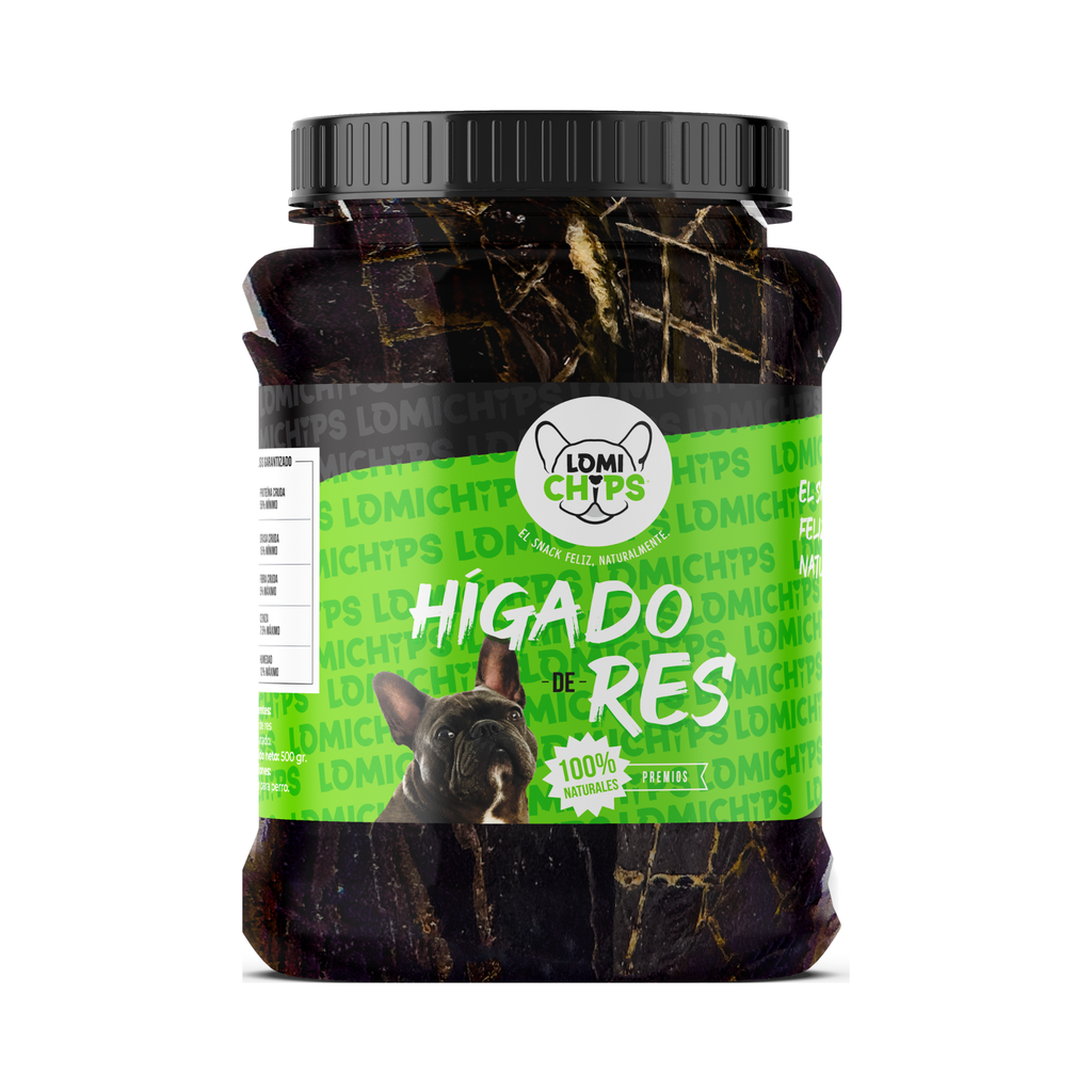 Lomichips Premios Deshidratados Sabor Higado de Res 500 g para Perro