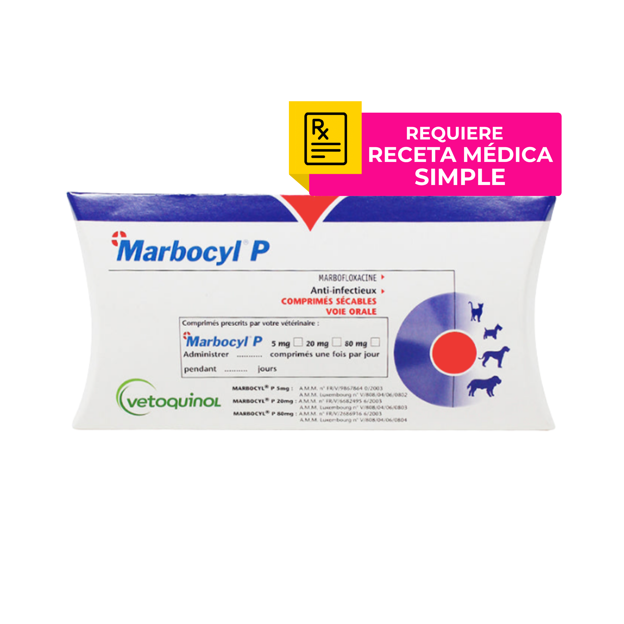 Marbocyl 5 Mg Marbofloxacina 10 Comprimidos, Vetoquinol