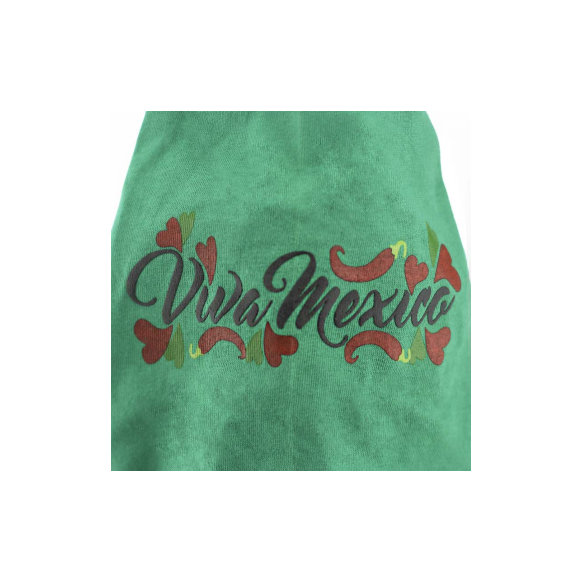 Naughty Dog Playera Color Verde con Estampado Viva México Talla G