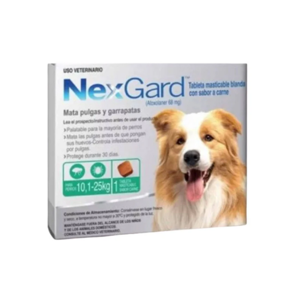 Caja de NexGard 1 tableta masticable para perro de raza mediana