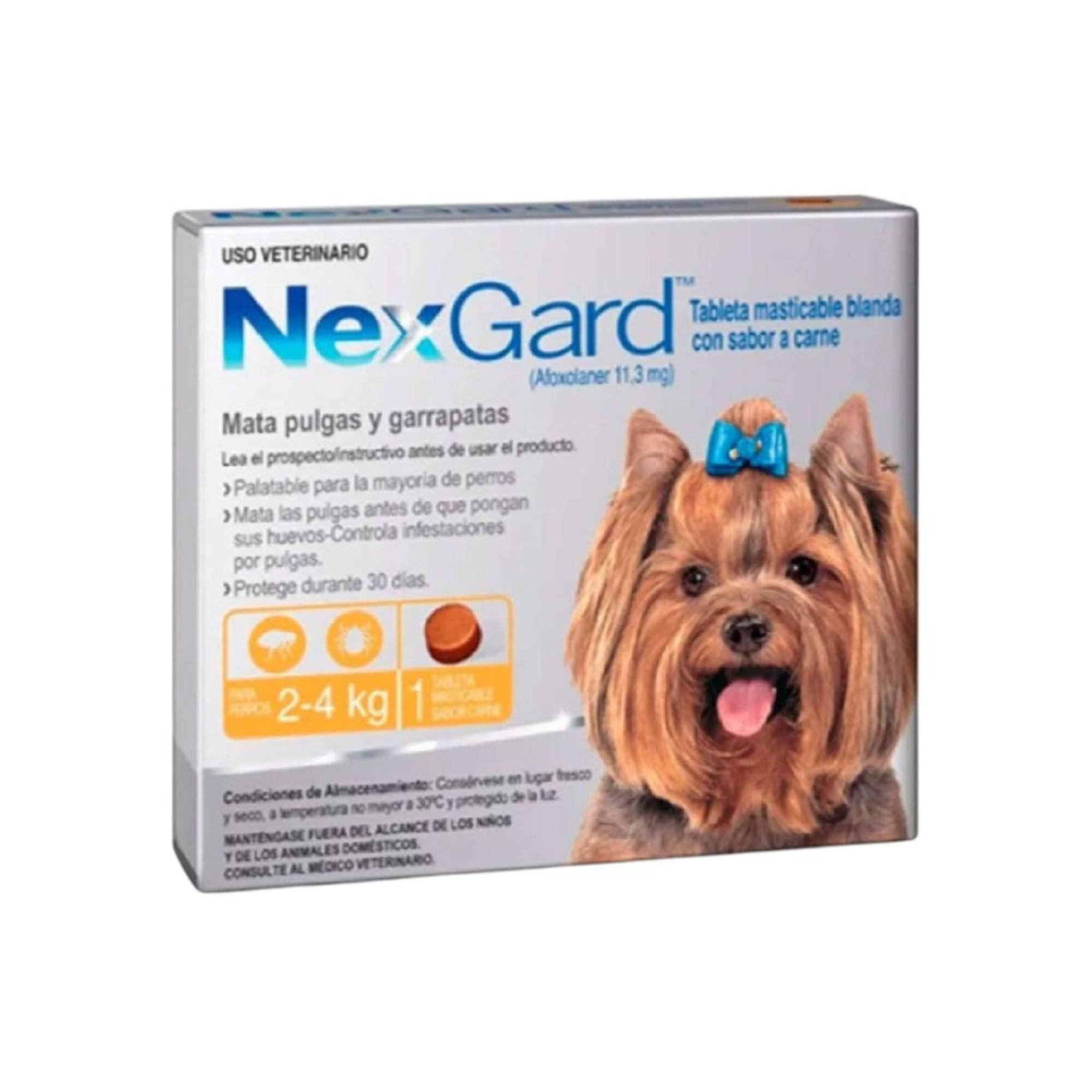 Caja de Nexgard antiparasitario para perros 2 a 4 kg
