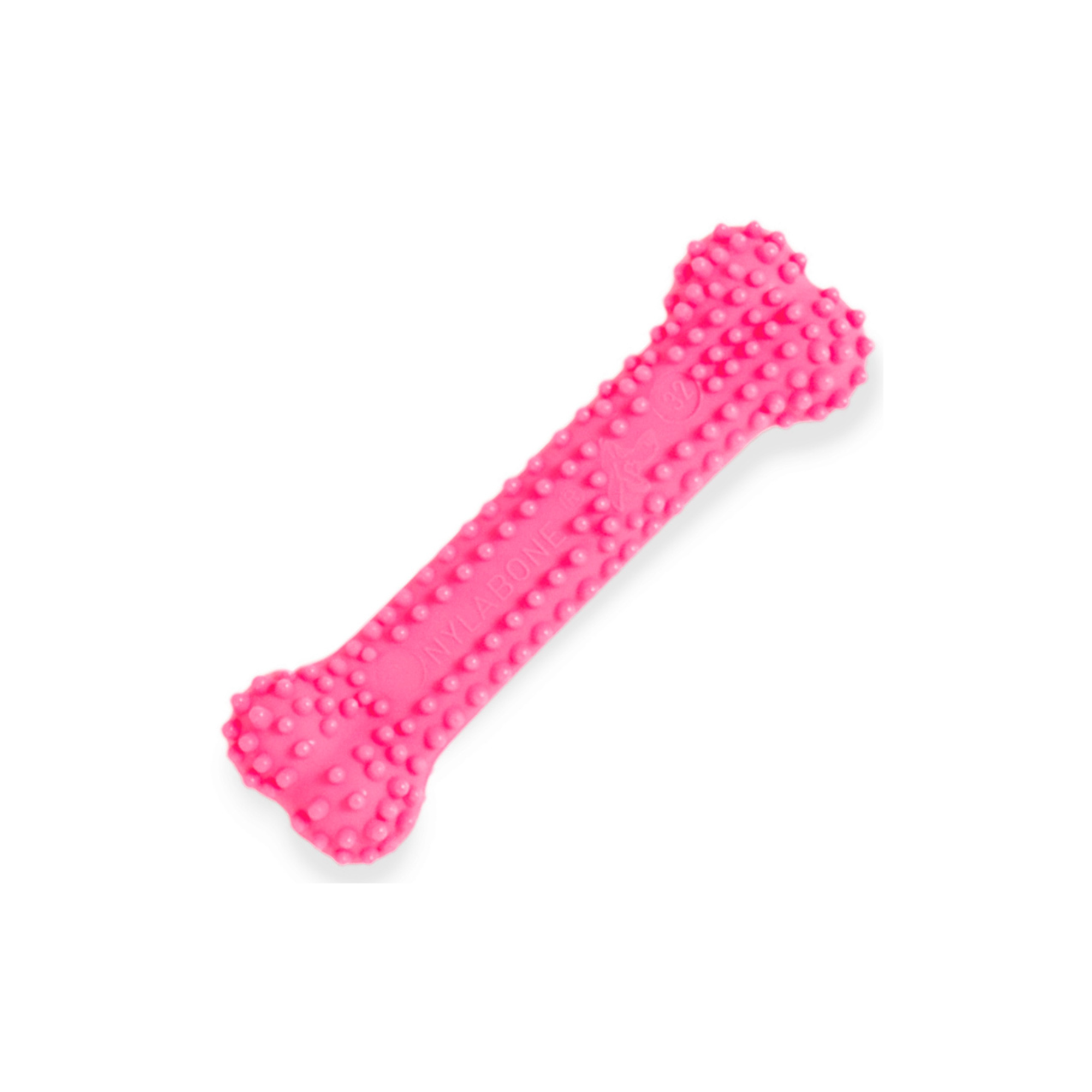 Nylabone Hueso Masticabale Chico Color Rosa para Perro Cachorro Sabor Pollo