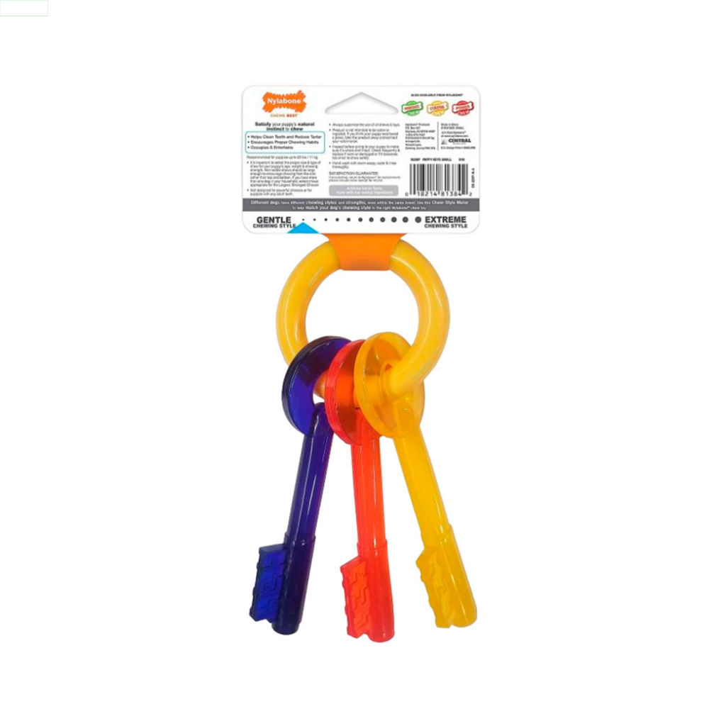 Nylabone Llaves de Dentición Medianas - Juguete para Perro Cachorro