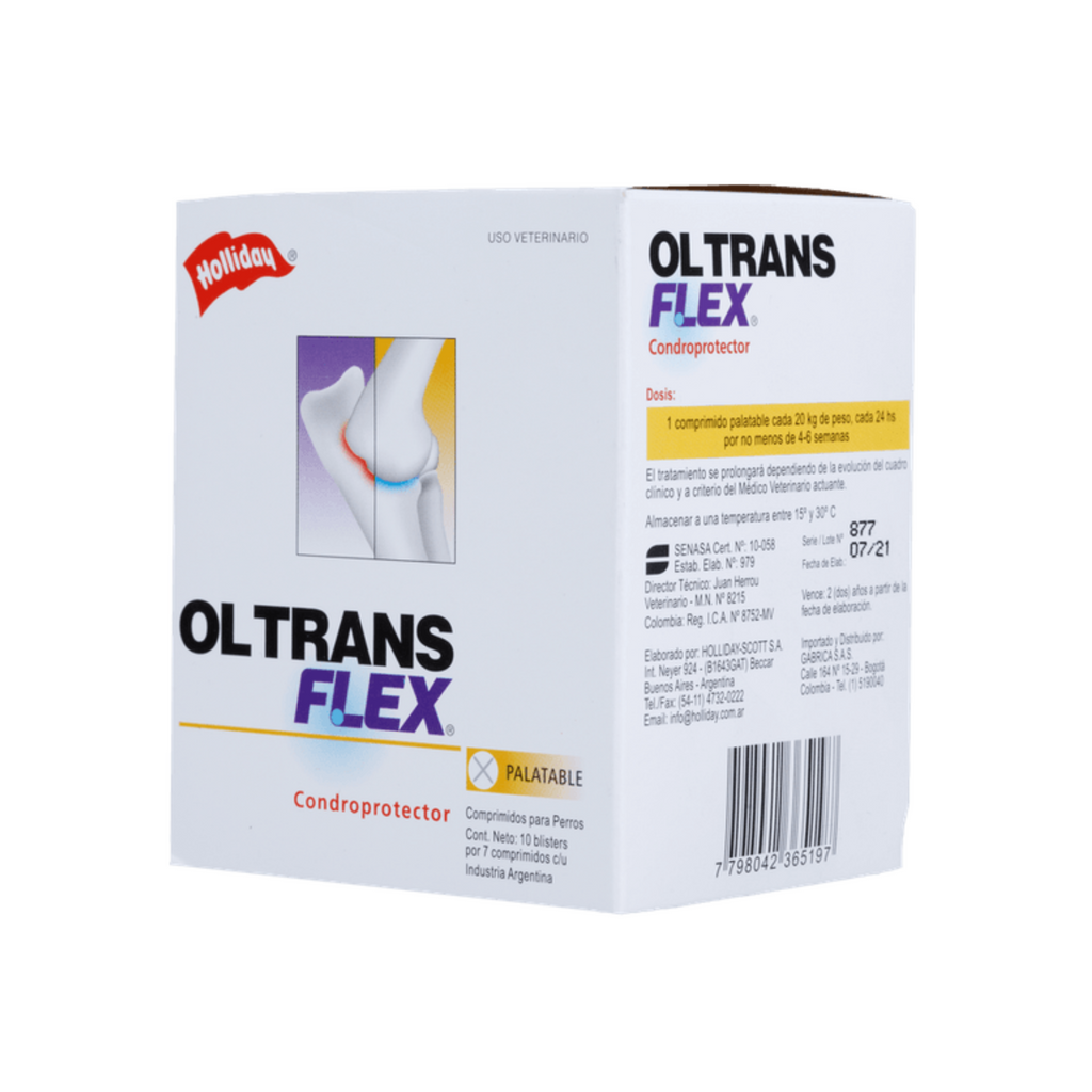 Ol Trans Flex Palatable Holliday suplemento para articulaciones de perros y gatos senior