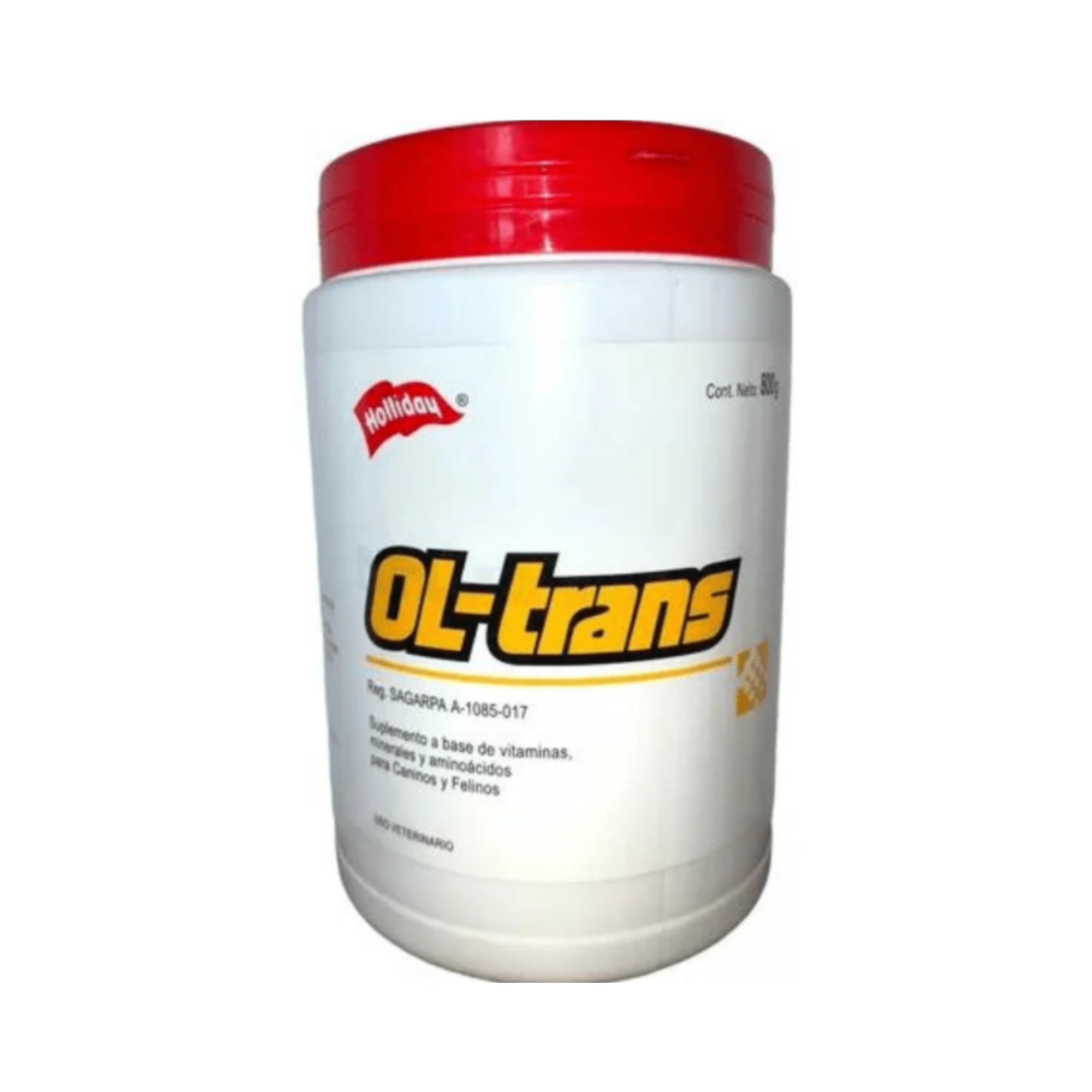 Ol Trans Suplemento 800 g Holliday, suplemento digestivo en polvo con fibra y prebioticos para perros y gatos