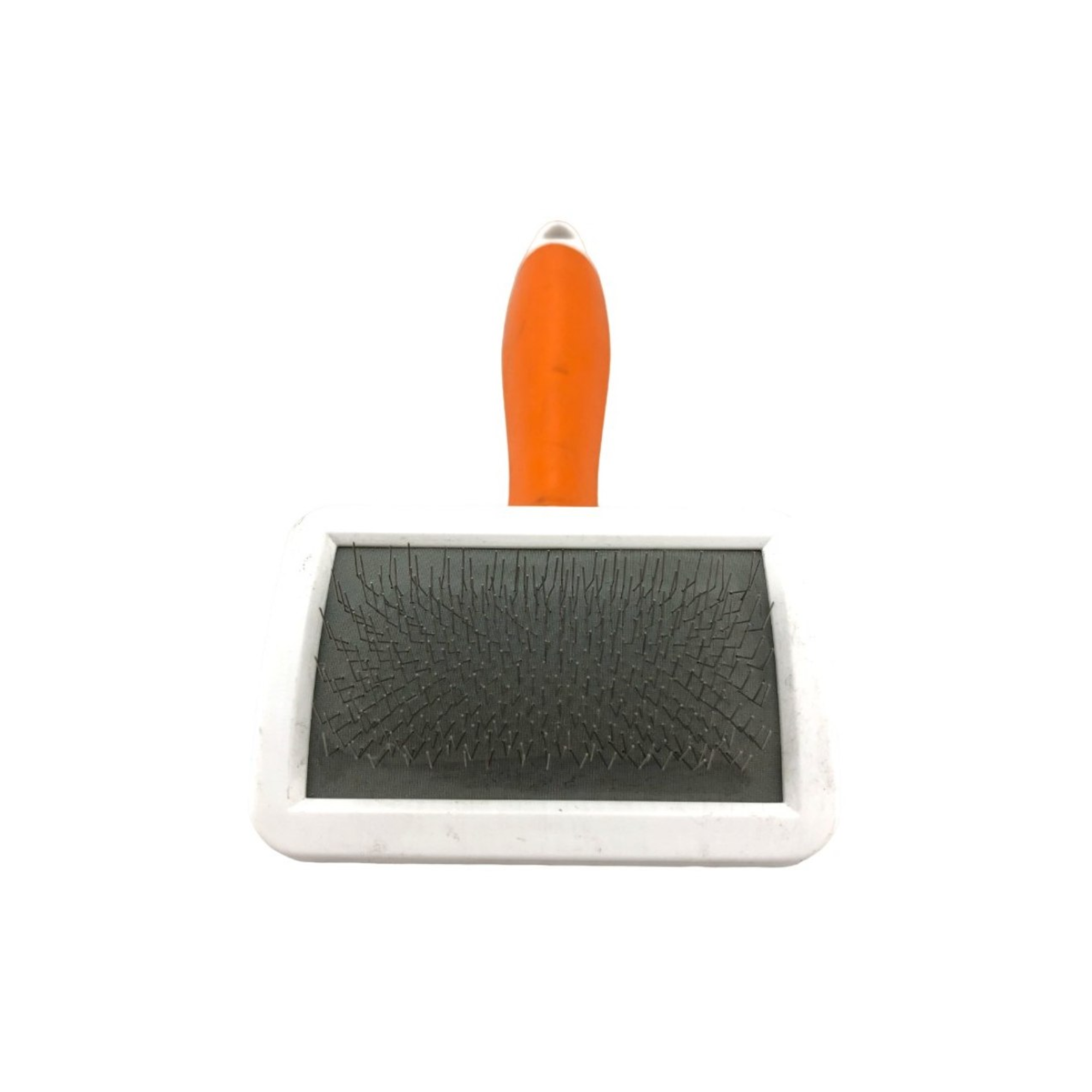 Pelu2 Carda Chico con Cerdas Curvas Color Naranja con Blanco