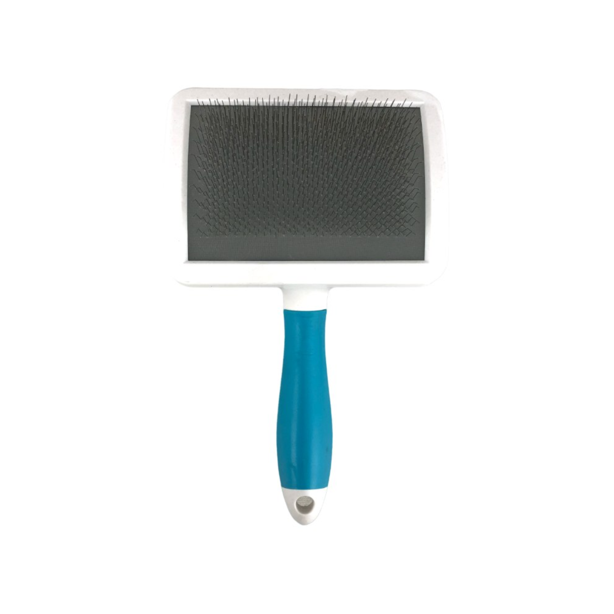 Pelu2 Carda Grande con Cerdas Curvas Color Azul con Blanco