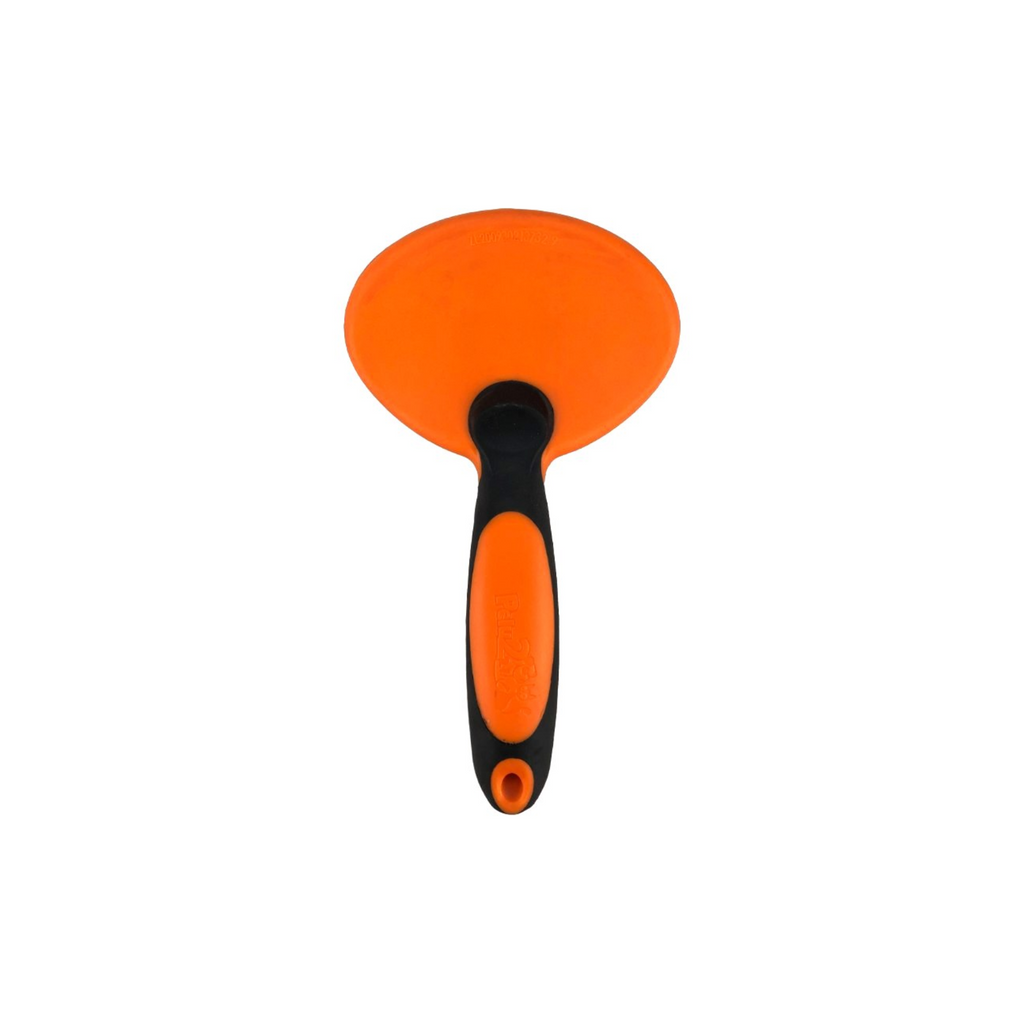 Pelu2 Carda Mediana con Cerdas Curvas Color Naranja con Gris