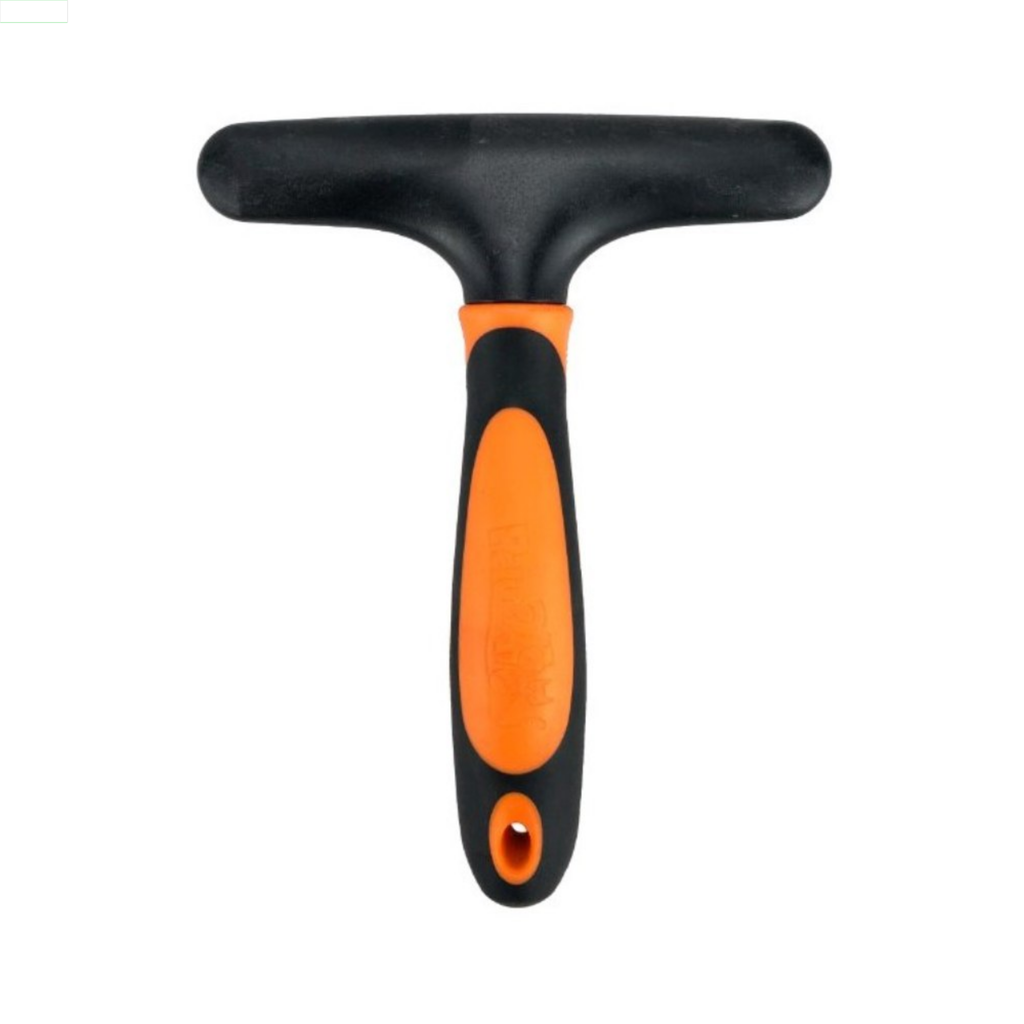Pelu2 Deslanador Mediano con Dientes de Metal Color Negro con Naranja