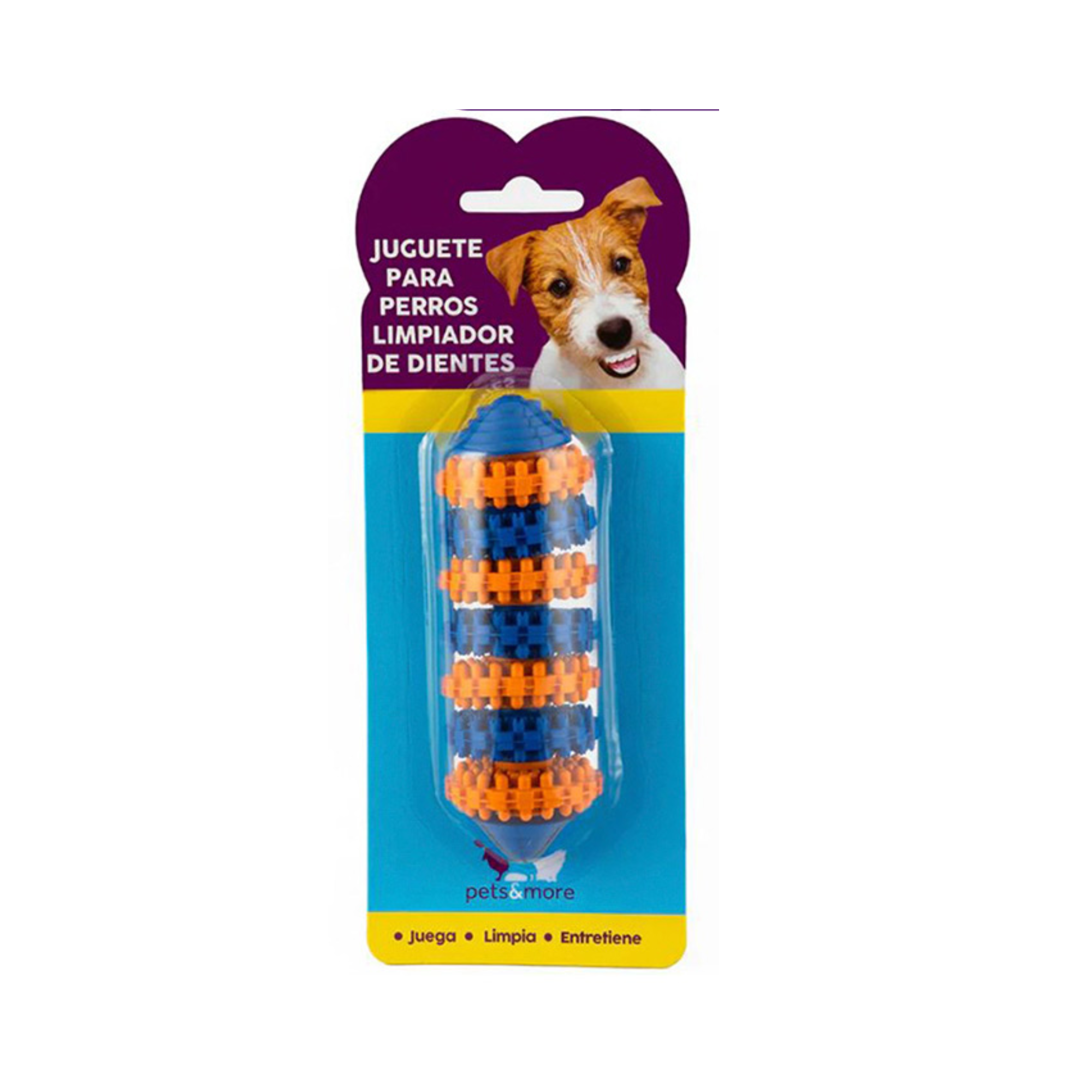 Pets and More Juguete Limpia Dientes para Mascotas Mediano Color Azul con Naranja