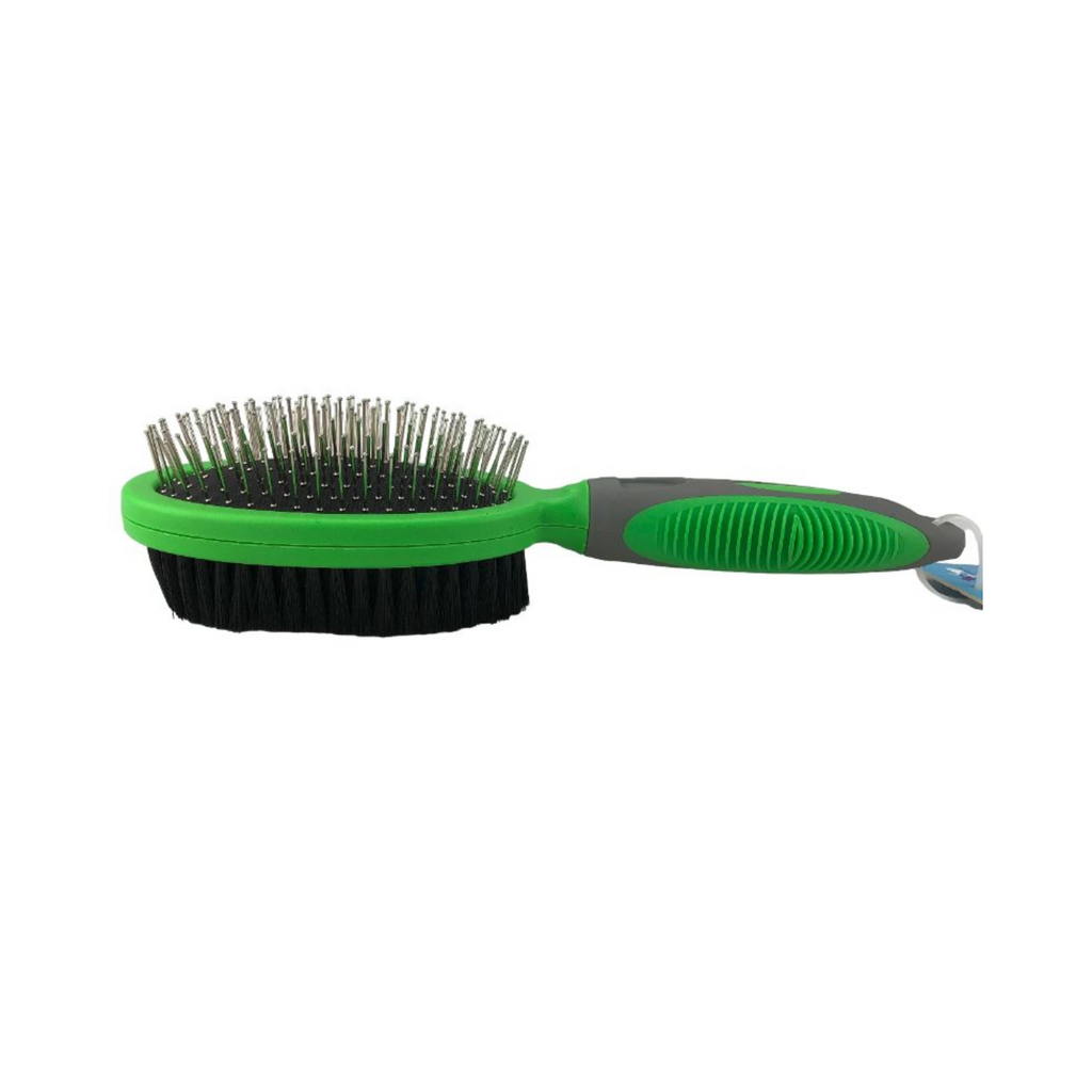 Pets and More Cepillo Doble Ergonómico Color Verde para Macotas