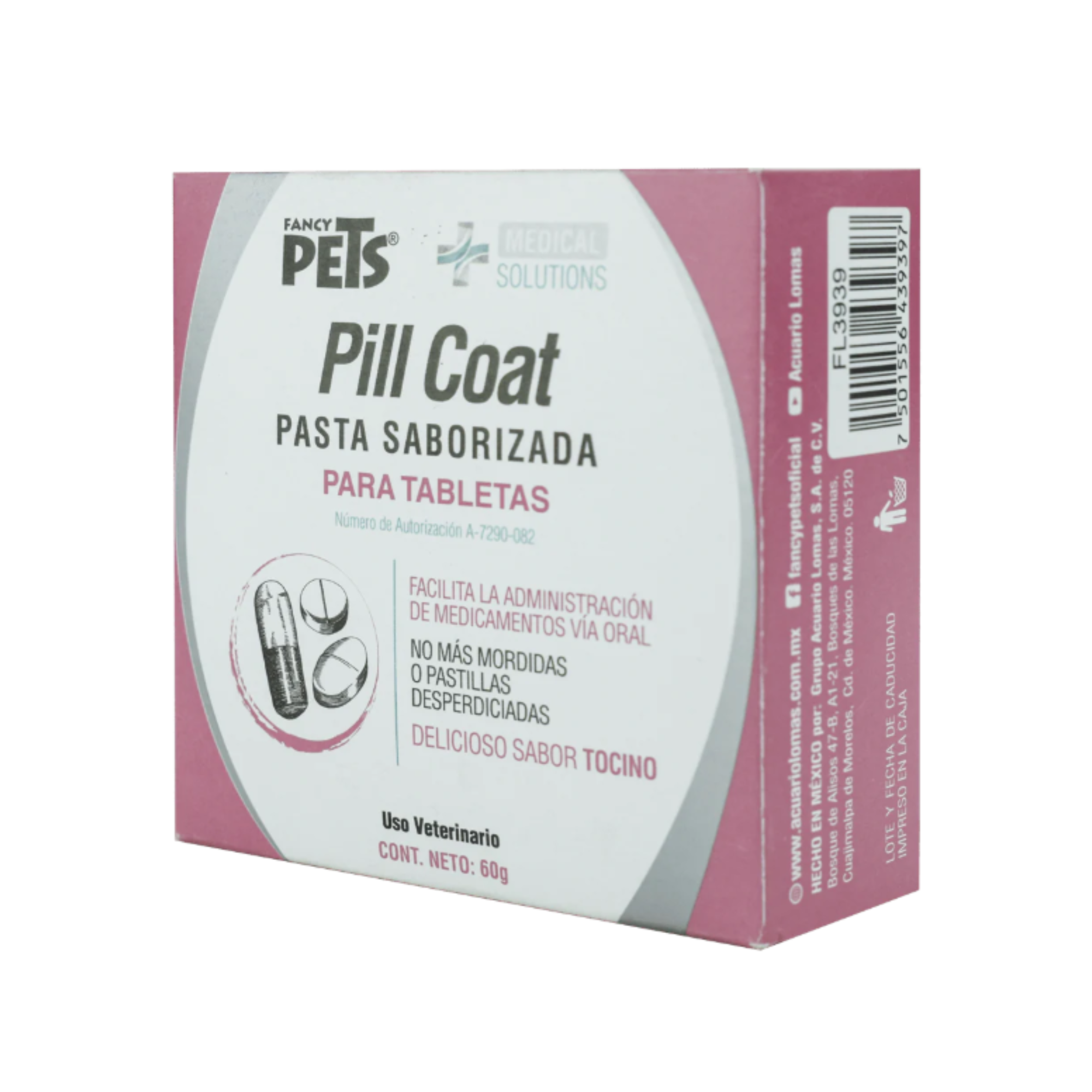 Pill Coat Pasta Saborizada para Mascotas 60 Gr., Medical Solutions