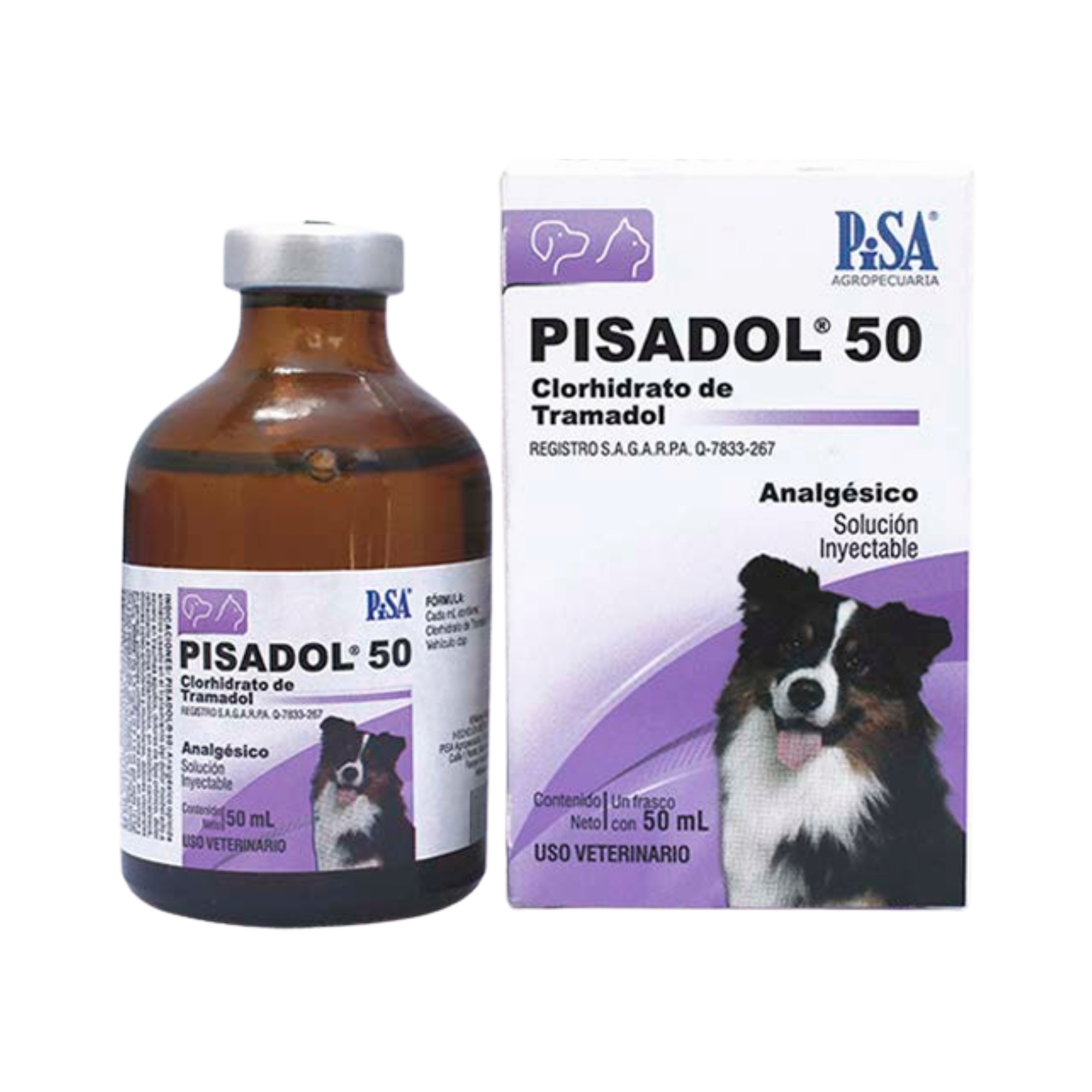 Pisadol 50 mg/ml Tramadol Inyectable 50 ml | Analgésico Veterinario