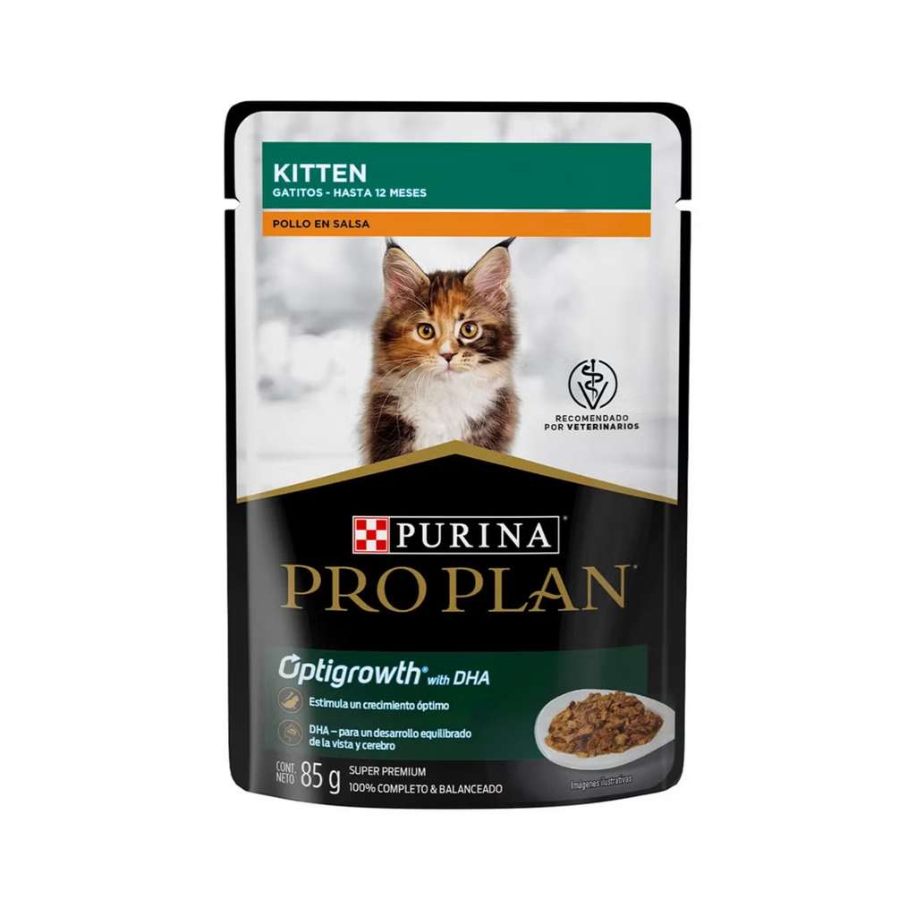 Pouch Purina Pro Plan gato kitten de pollo 85 gr