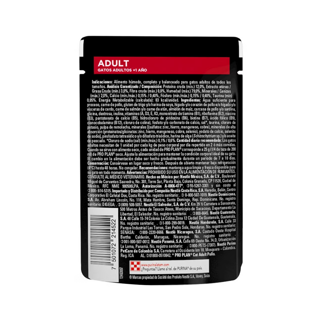 Alimento húmedo Pro Plan gato adulto de pollo 85 gr