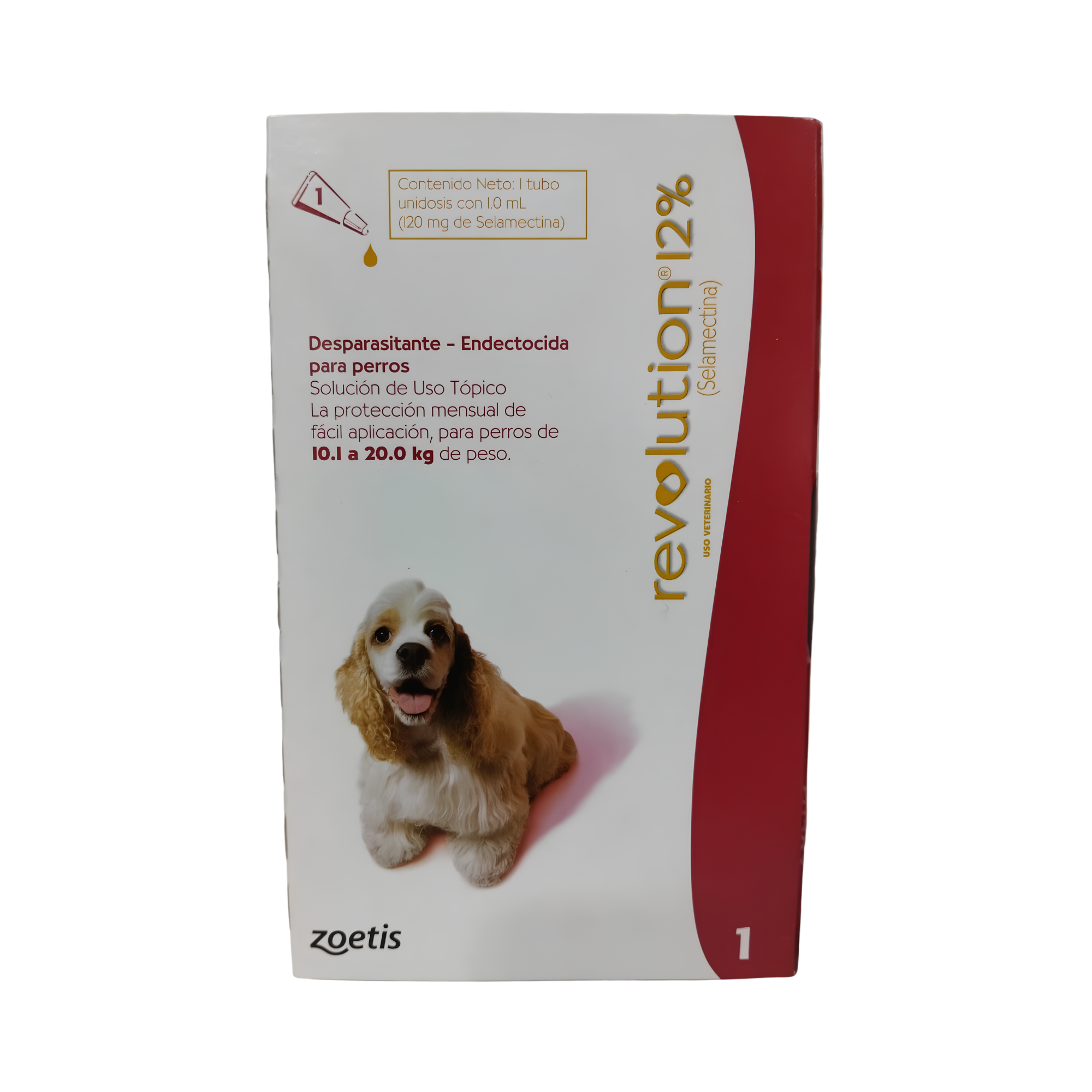 Revolution® Selamectina pipeta para perros de 10-20 kg - Vista posterior con instrucciones