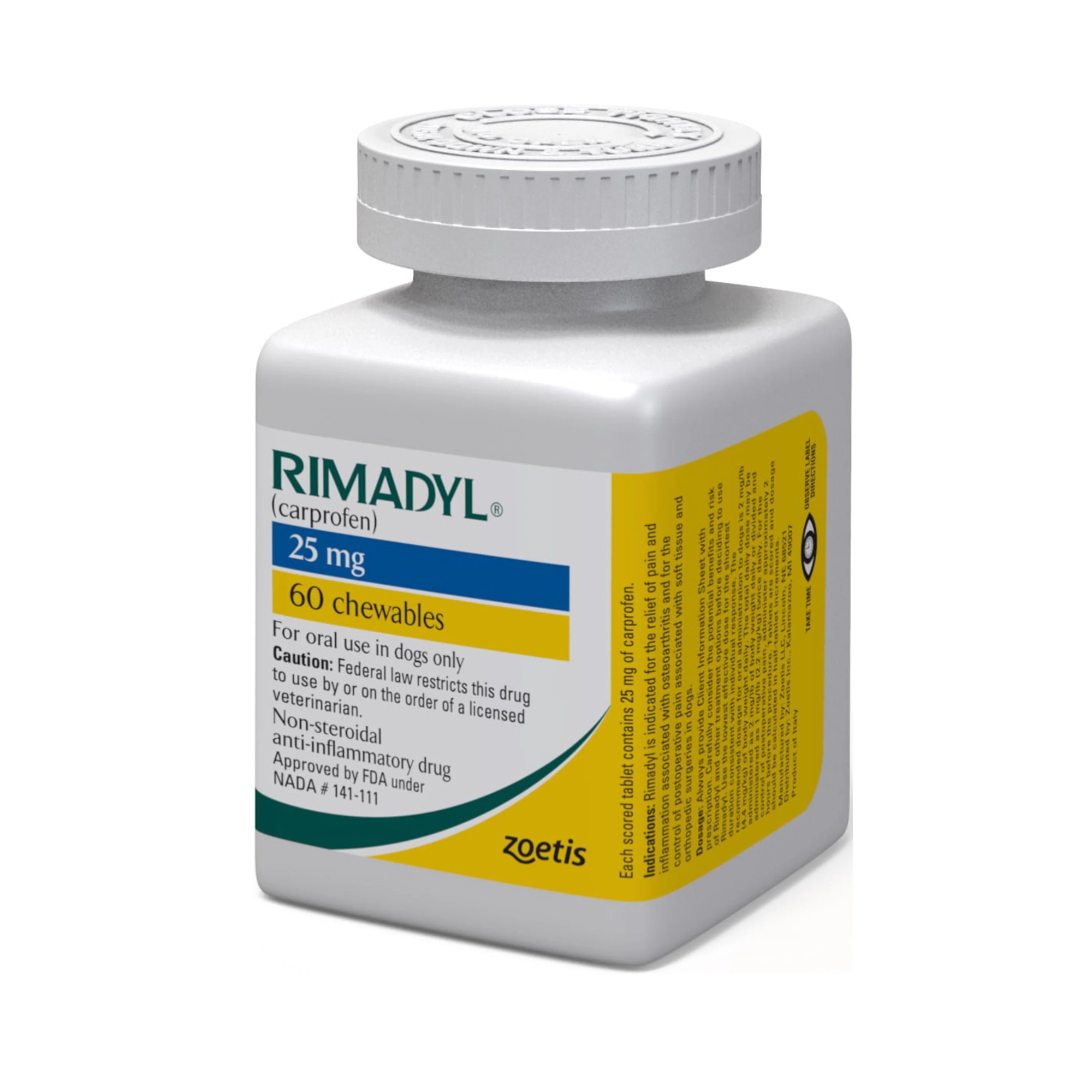 Rimadyl Carprofeno 25mg, 60 tabletas Zoetis