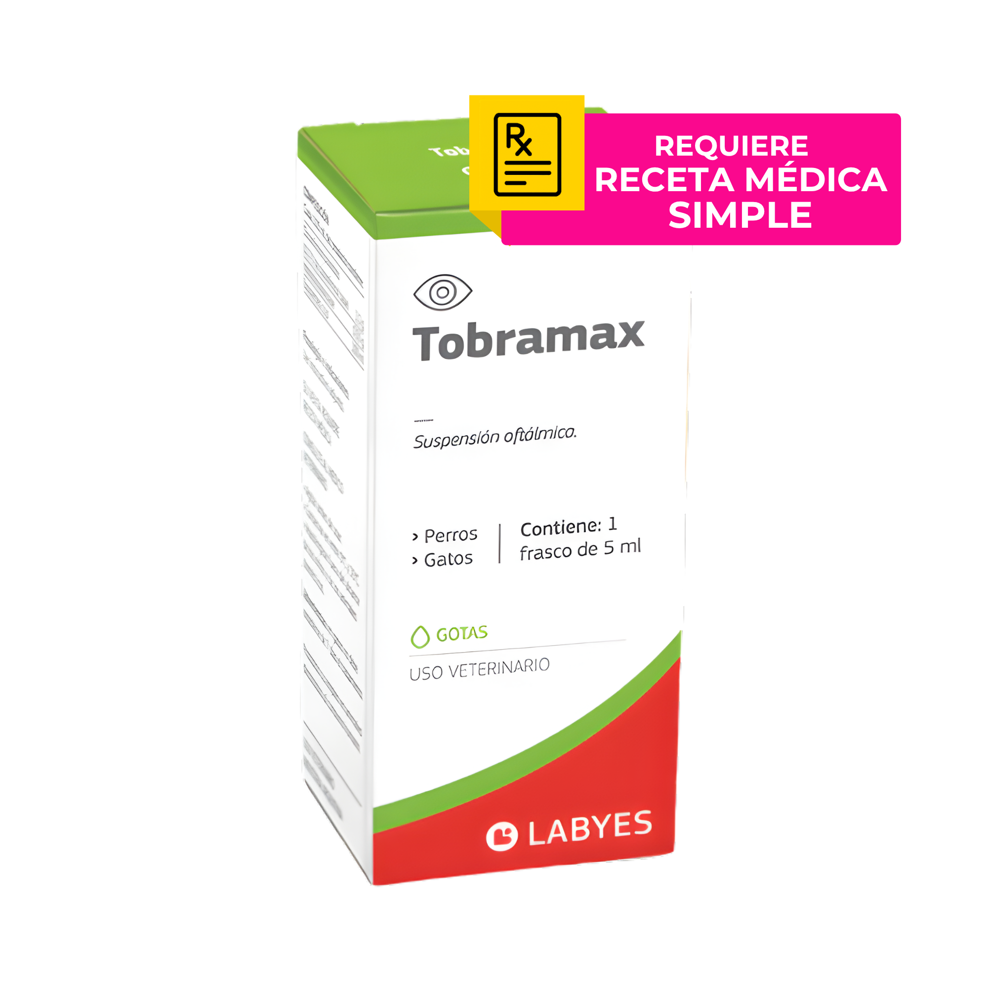 Tobramax 5 ml Labyes colirio antibiótico con tobramicina para perros y gatos