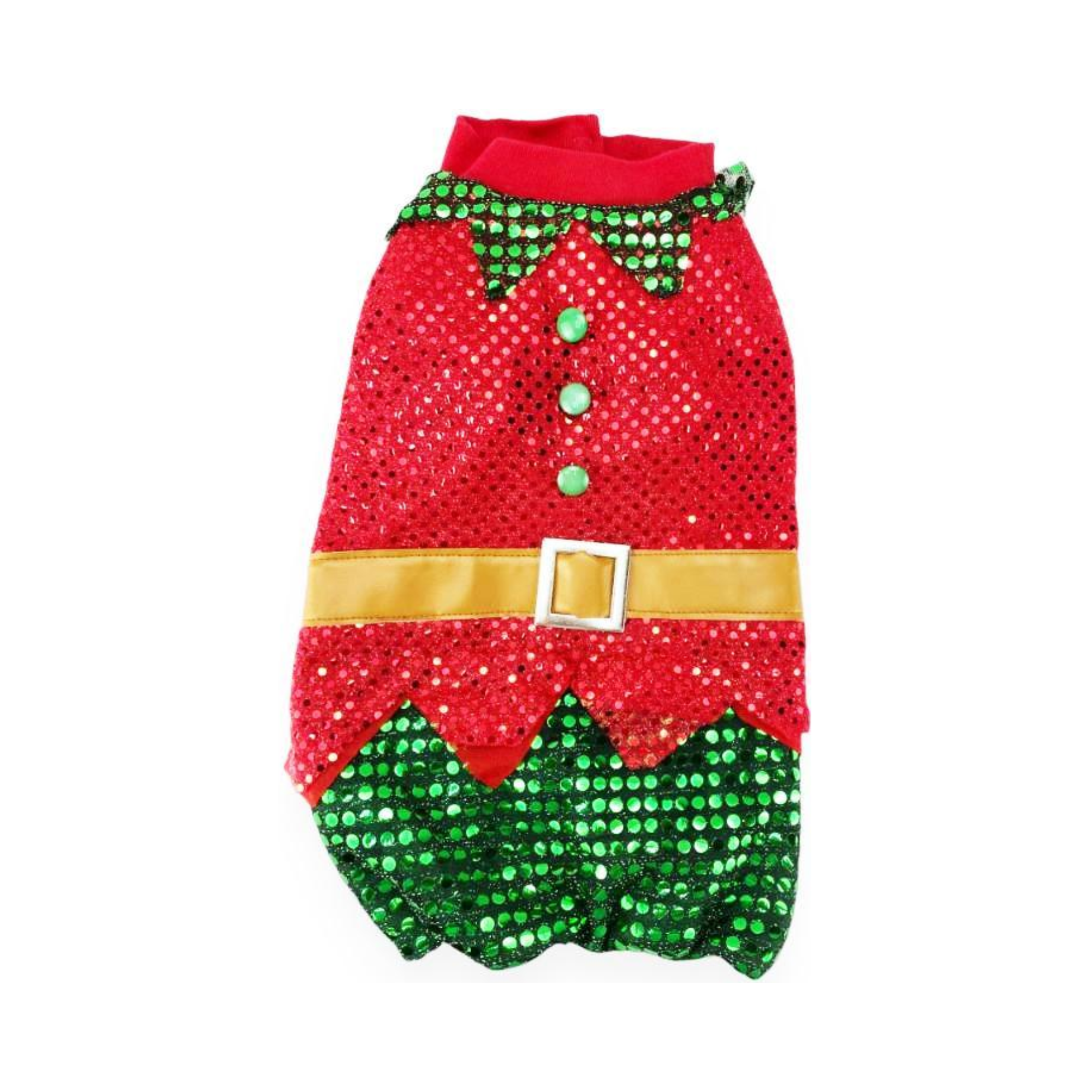 Toutmignon Traje de Duende Color Rojo con Verde Talla 0