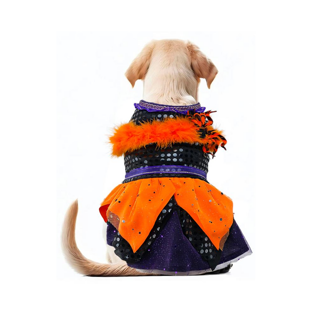 Toutmignon Vestido de Halloween Color Negro, Naranja y Morado con Araña Talla 0