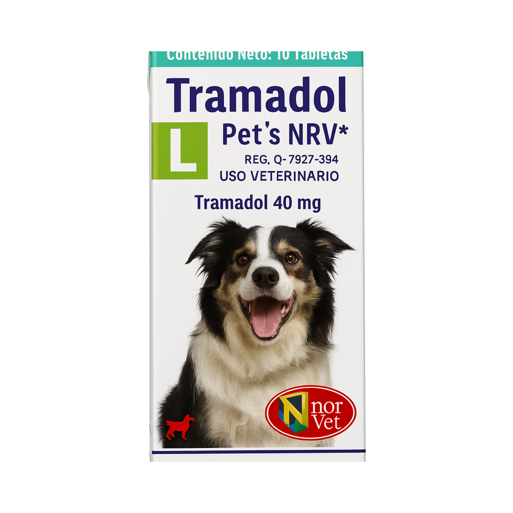 Tramadol Pets NRV L 40 mg 10 Tabletas | Analgésico Opioide Perros 10-20 kg | Norvet