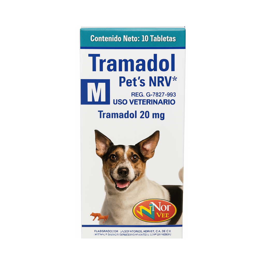 Tramadol Pets NRV 20 mg 10 Tabletas | Analgésico Opioide Perro