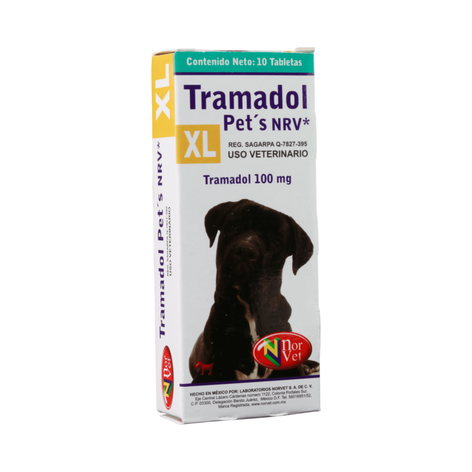 Tramadol Pets NRV XL 100 mg 10 Tabletas | Analgésico Opioide Perros 20+ kg | Norvet