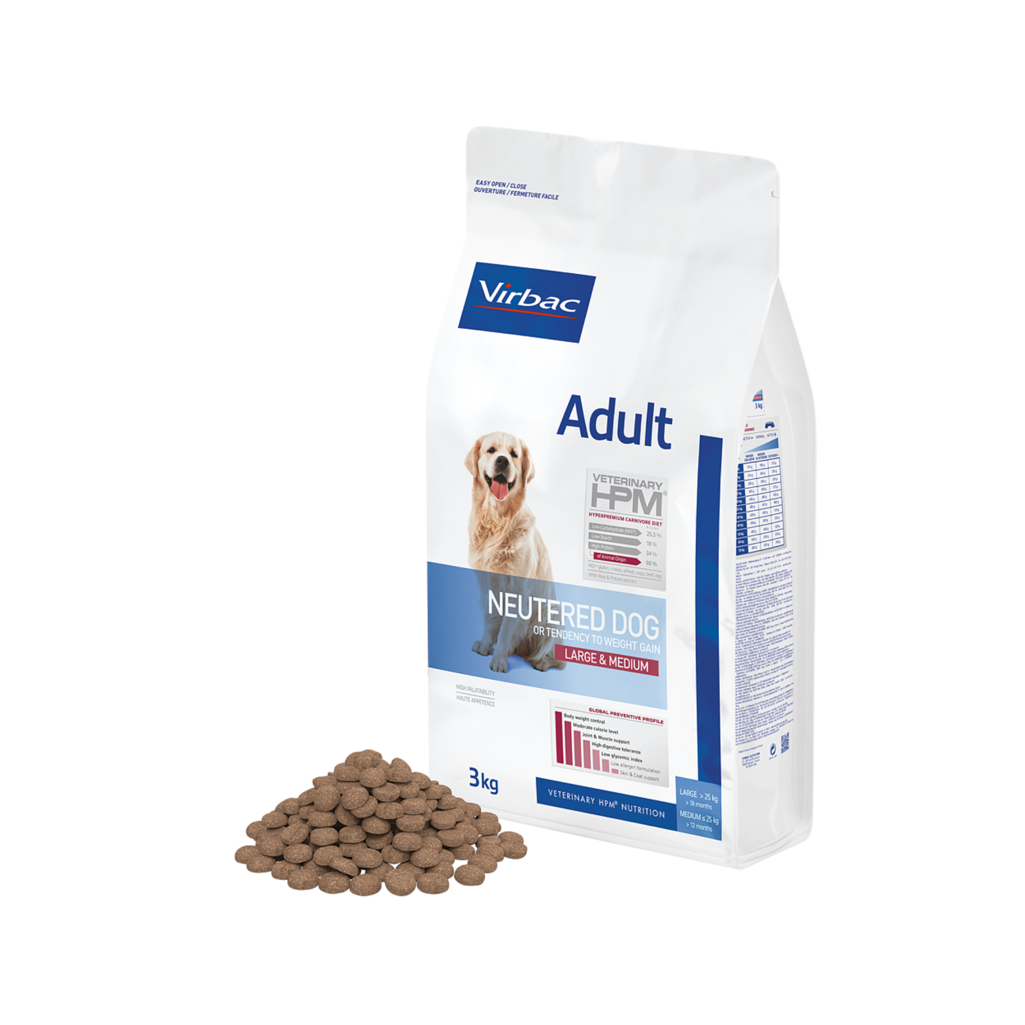 Virbac HPM Dog Adult Neutered Large and Medium 12kg