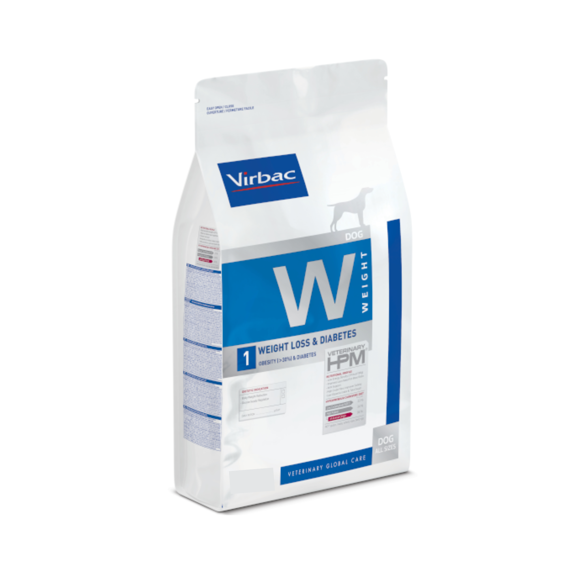 Virbac HPM Dog Weight Loss and Diabetes, alimento para perros con sobrepeso y diabetes 12 kg