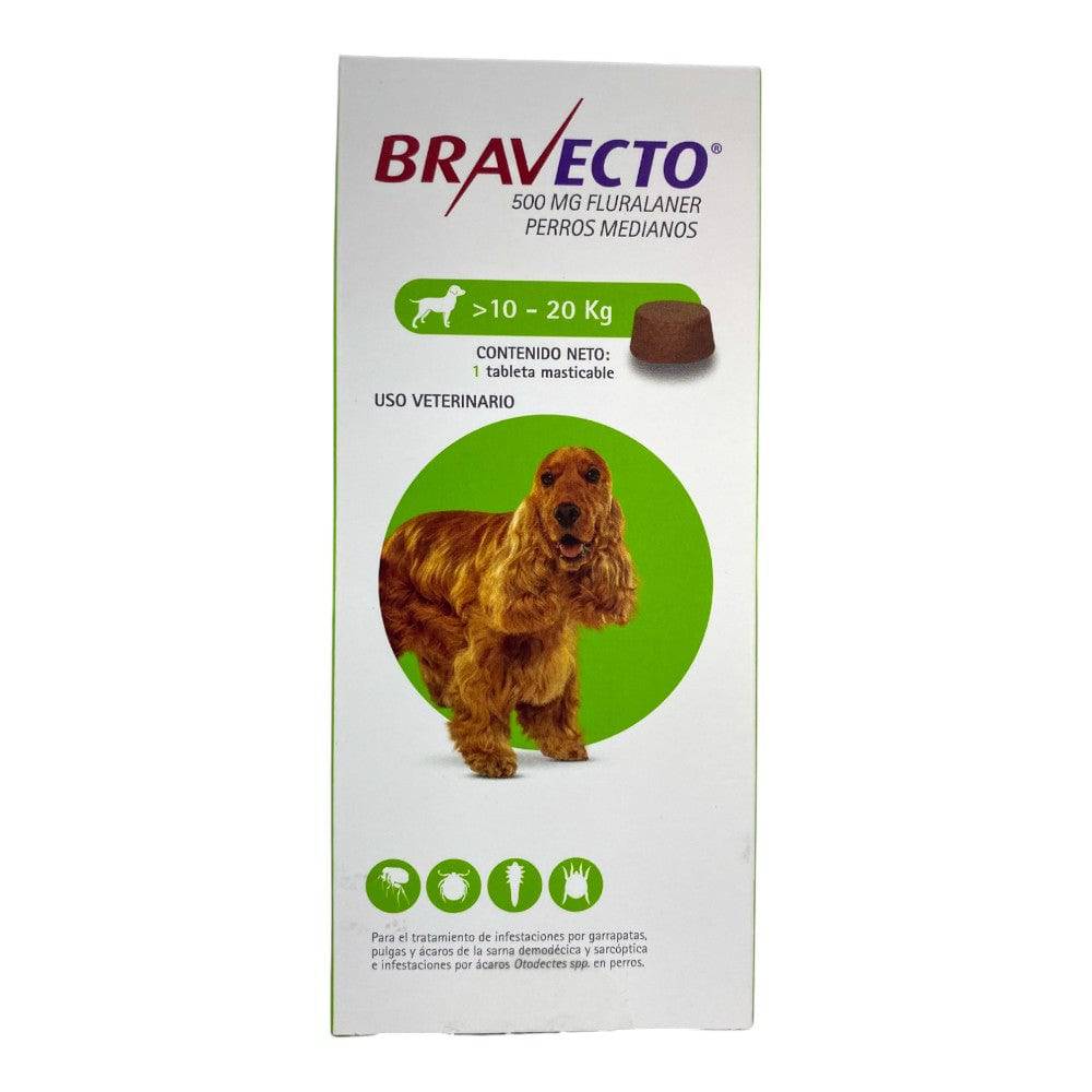 Bravecto Masticable para perros de 10 a 20 kg, antiparasitario contra pulgas y garrapatas con fluralaner