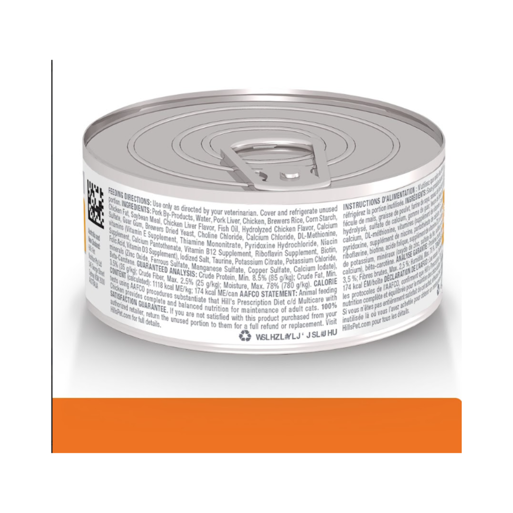 Caja con 24 latas Hill's c/d Multicare alimento húmedo urinario para gato