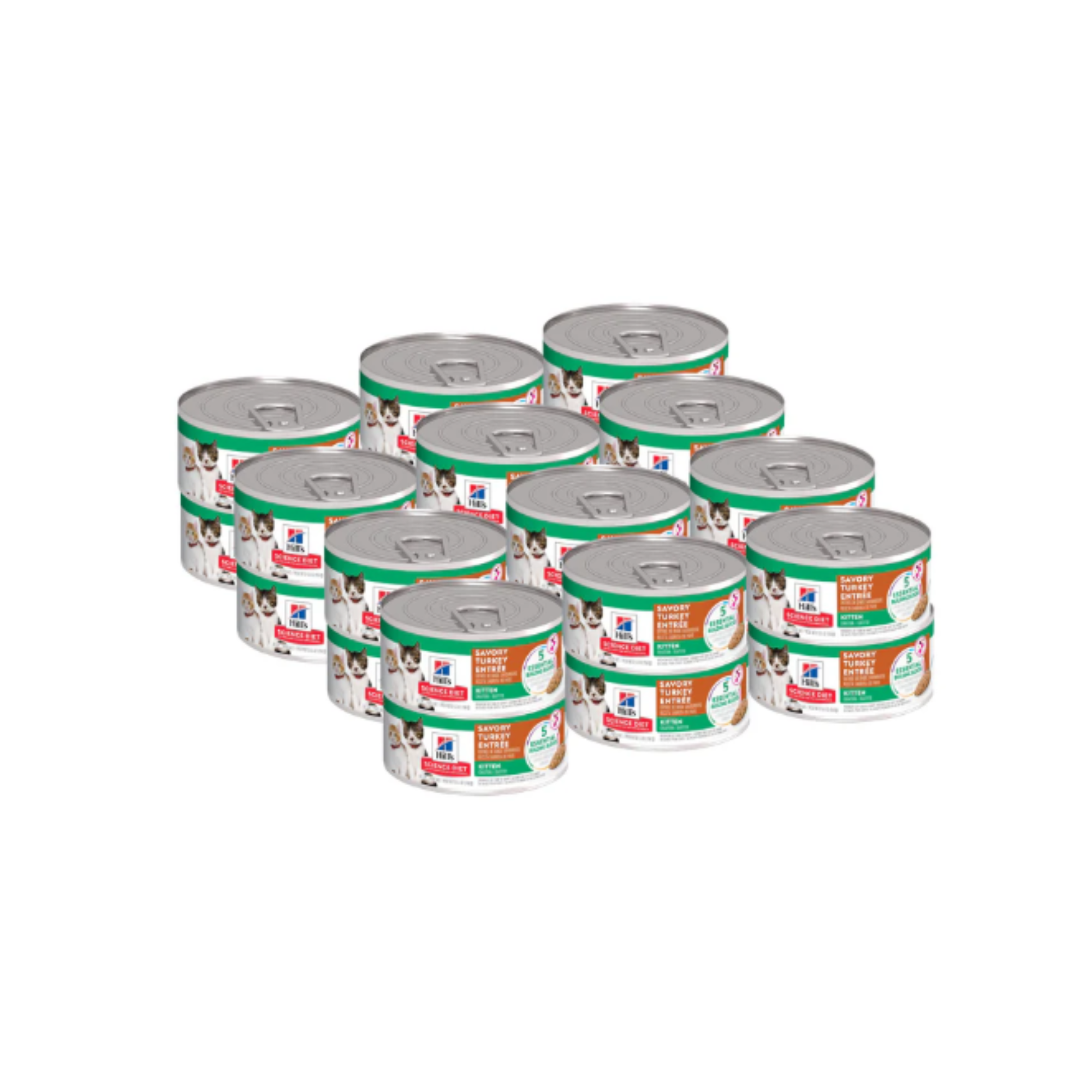 24 Latas Hill's Science Diet Kitten Savory Turkey Entrée. Alimento húmedo para gatitos sabor pavo 156 g