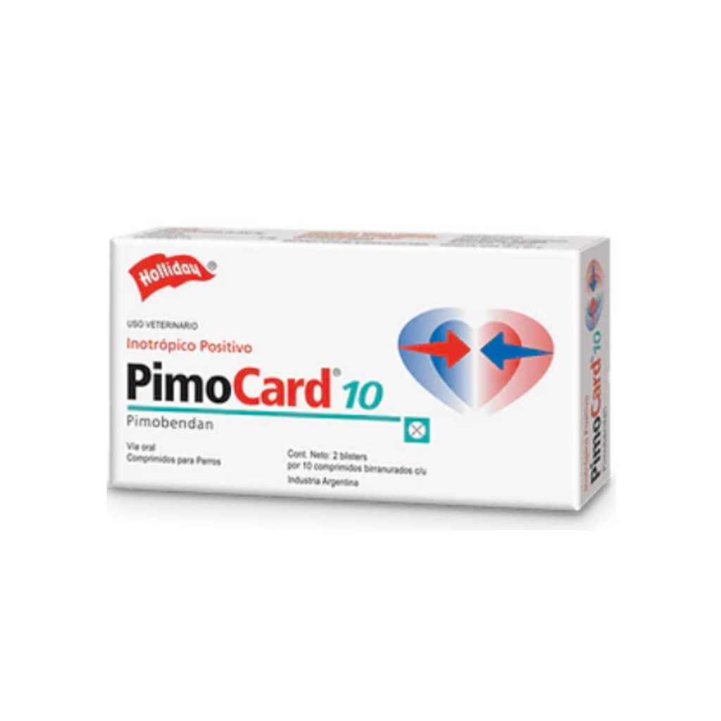 PimoCard 10 mg 20 Tabletas | Pimobendan Insuficiencia Cardiaca Perros 33-67 kg | Holliday