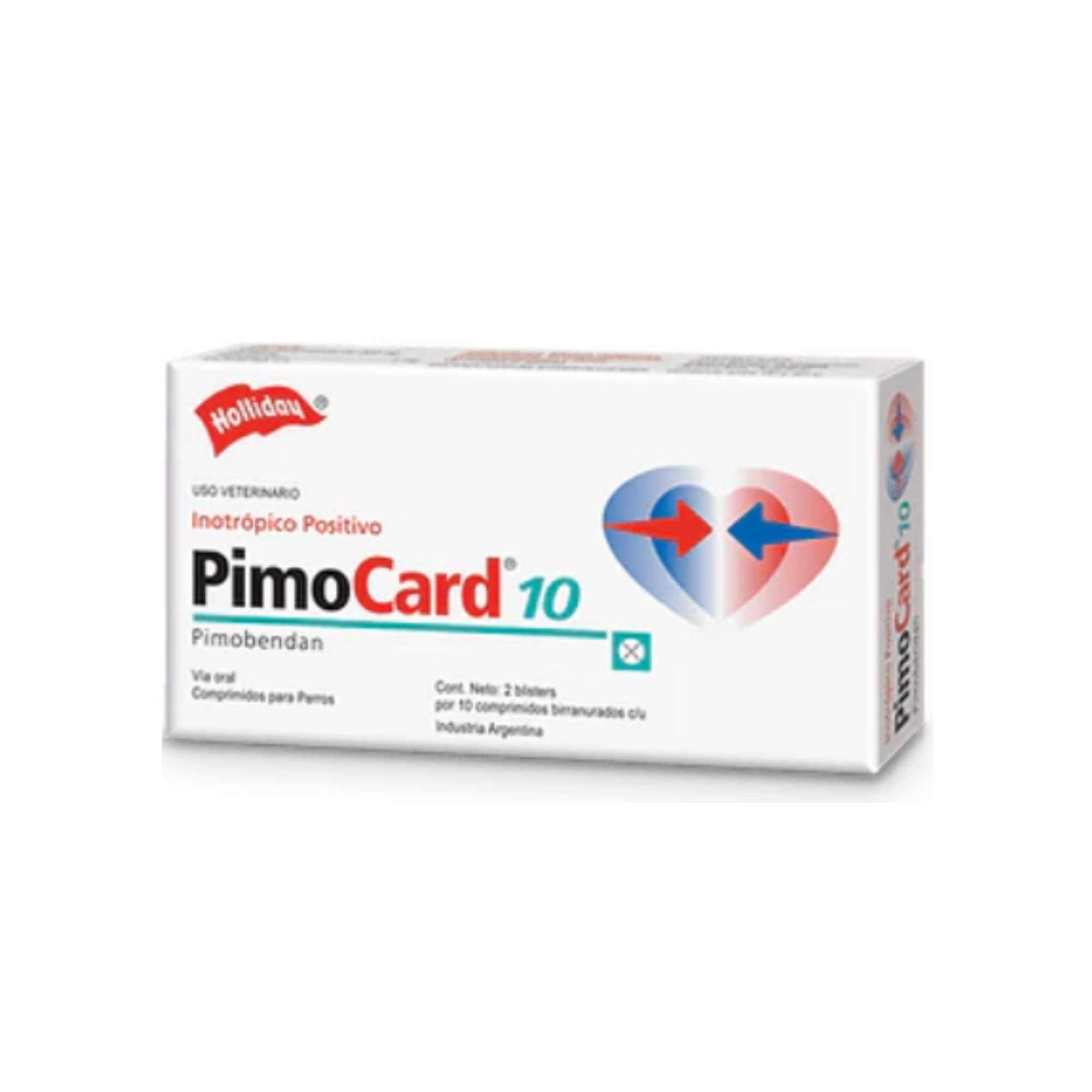 PimoCard 10 mg 20 Tabletas | Pimobendan Insuficiencia Cardiaca Perros 33-67 kg | Holliday