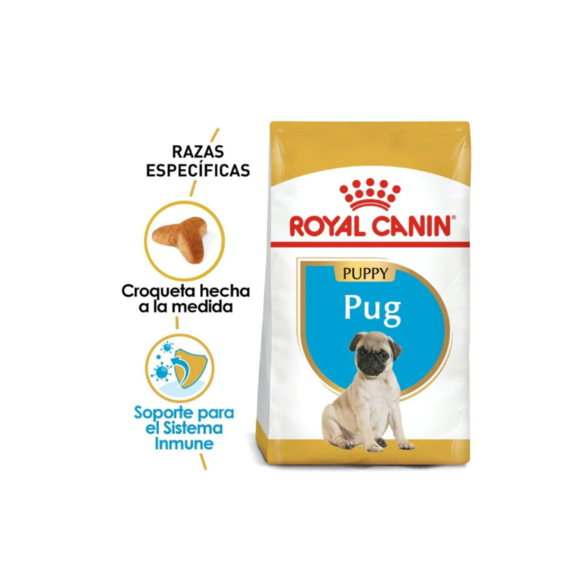 Croqueta Royal Canin Pug Cachorro adaptada a la mandíbula del cachorro Pug
