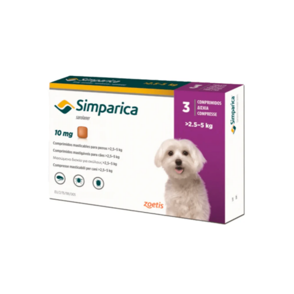 Simparica tabletas masticables antipulgas y garrapatas para perro