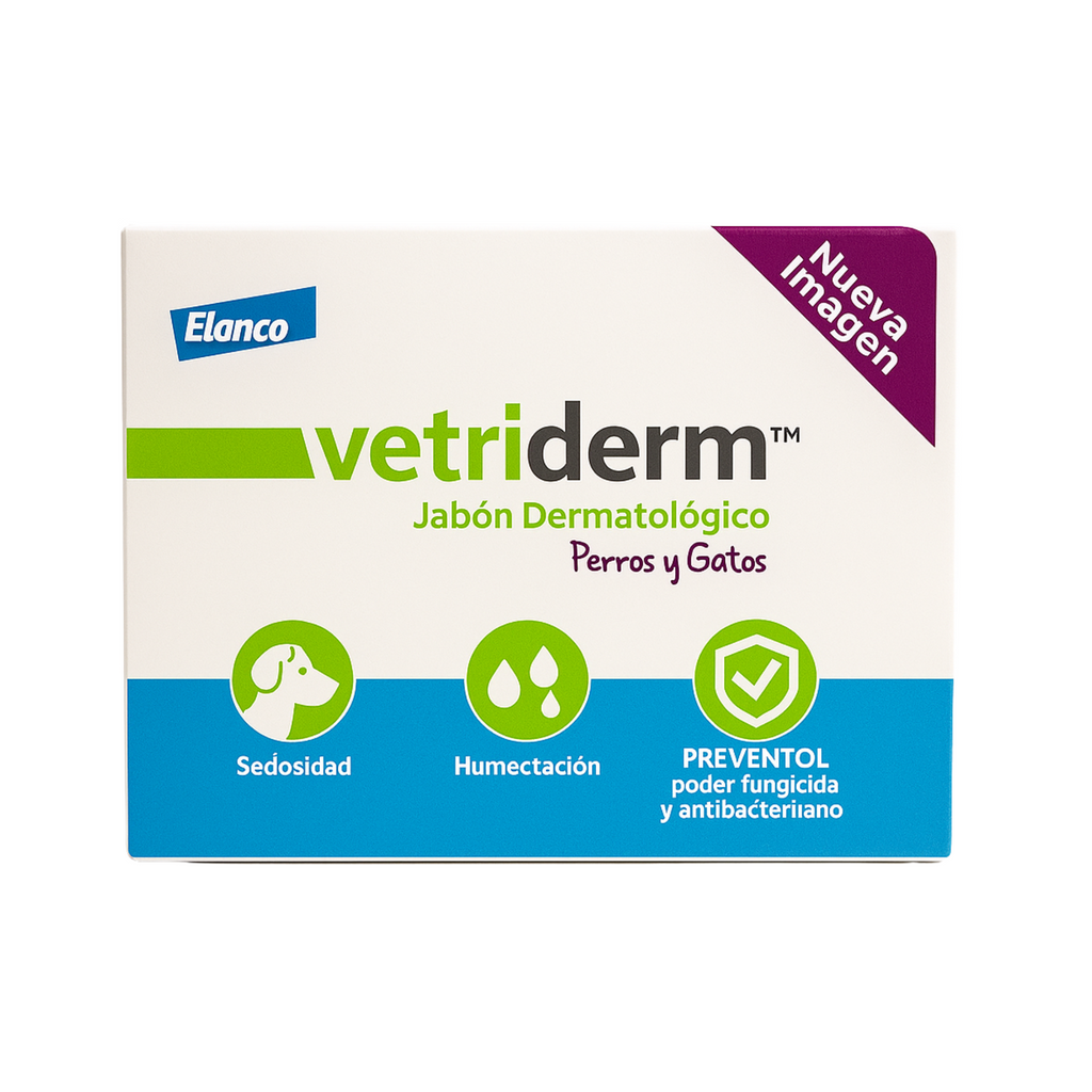 Vetriderm Jabón Dermatológico 100 g Elanco cuidado de la piel de mascotas